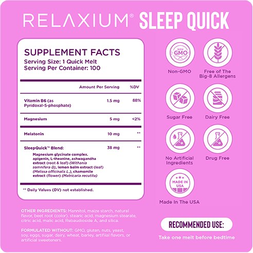 RELAXIUM® SleepQuick Maximum Strength Melts