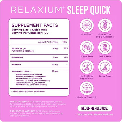 RELAXIUM® SleepQuick Maximum Strength Melts